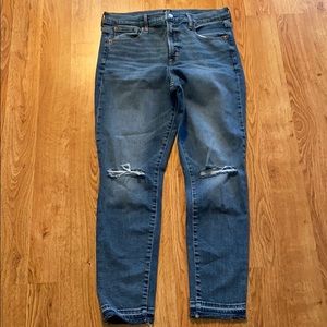 Gap High Rise True Skinny Distressed Denim